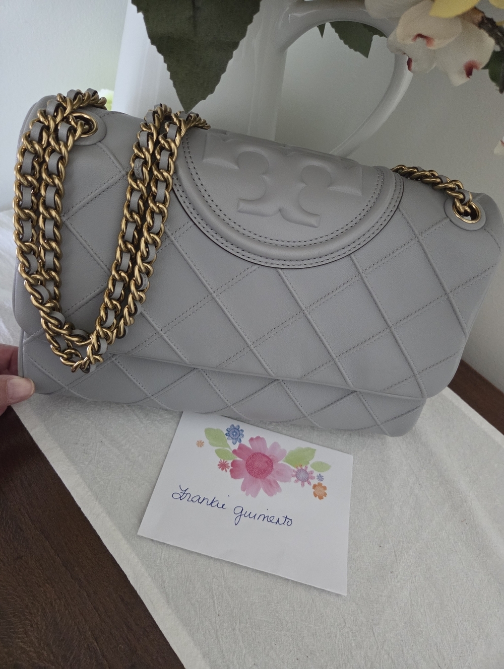 Tory Burch Quilted Flemming Convertable Shoulder Bag EUC